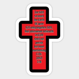 John 3:16 Cross Sticker